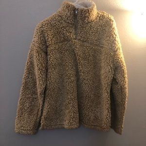 Tan Sherpa quarter zip